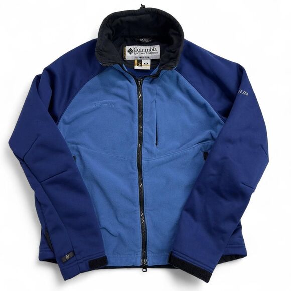 Columbia Titanium Tech Fleece Jacket Women’s Medium Blue Interchange Zip Up - Picture 1 of 9